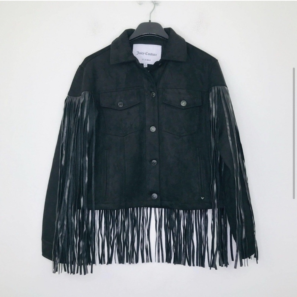 Juicy Couture Black Fringe Jacket
